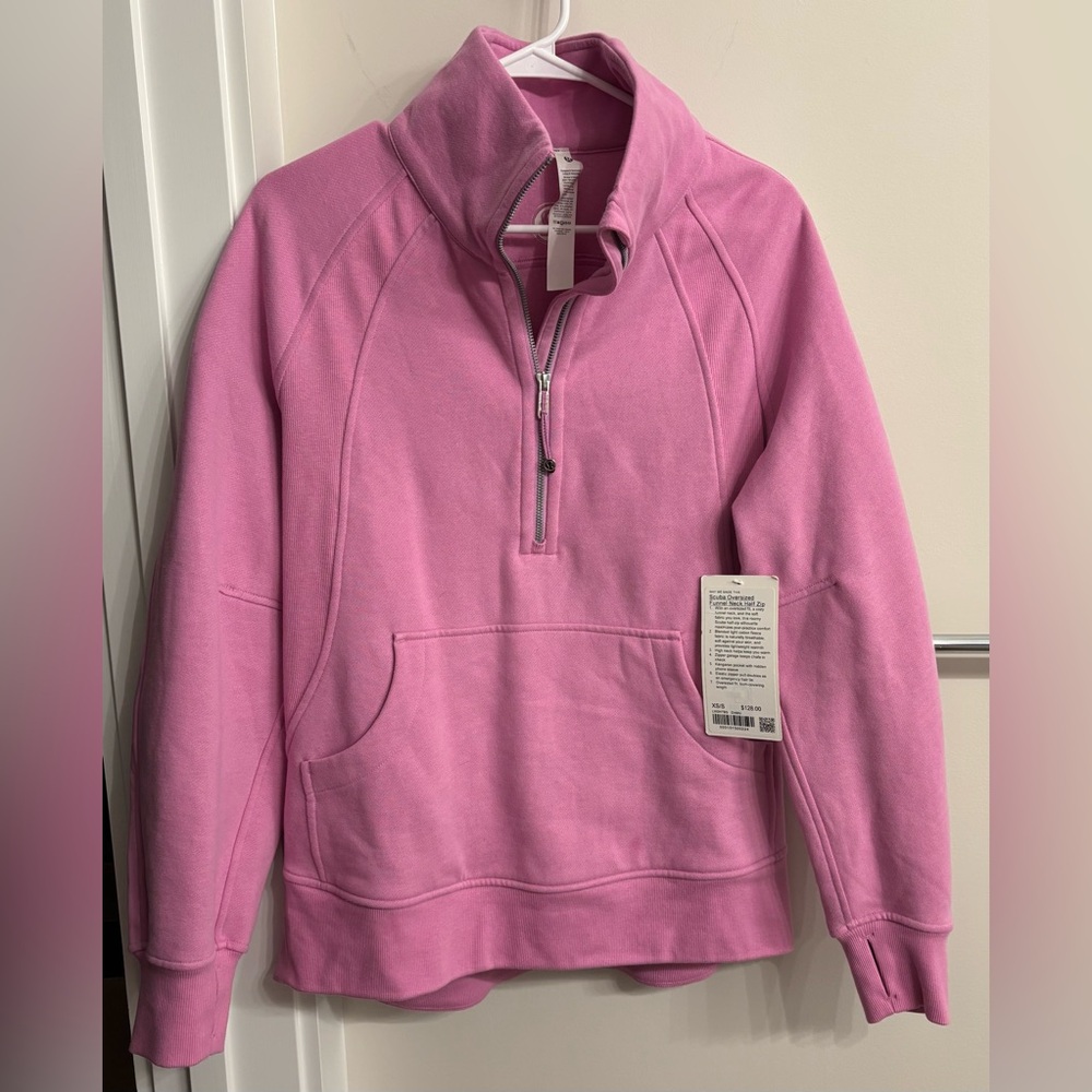 NWT Lululemon Scuba Oversized Funnel Neck Half Zip Dahlia Mauve XS/ S - Picture 3 of 7